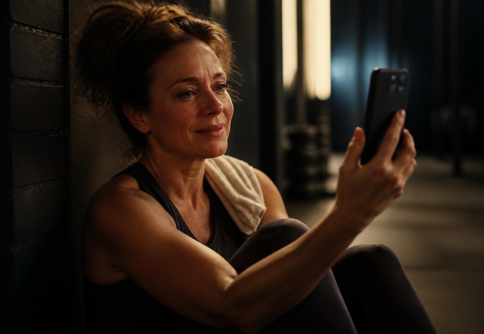 A parent recording a short private message on a phone after practice